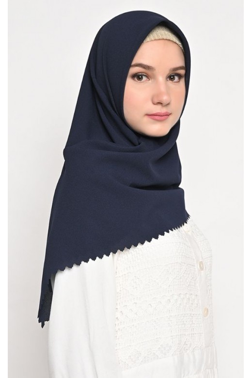 Hijab Segi 4 Diamond lasercut Stupa Navy